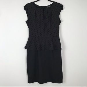 Spense Black Peplum Knit Dress